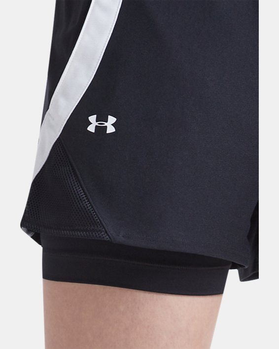 Women's UA Play Up 2-in-1 Shorts, Black, pdpMainDesktop image number 3